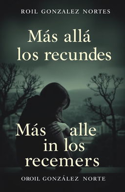 A somber and serious book cover for a novel titled 'Más allá de los recuerdos' by Oriol González Nortes