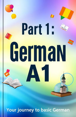 A book cover design titled "Part 1 of German A1" in a bold, modern font centered on the page