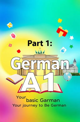 A book cover design titled "Part 1 of German A1" in a bold, modern font centered on the page