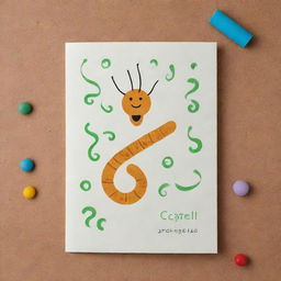 Create a cute 'Corkscrew Confluence' card, an 'upcell' type. Featuring a cheerful cell with a face expression, the cell dances with elegant swirls, drawing inspiration from the corkscrew-shaped spirochaetes bacteria, representing the chance to play two cards.