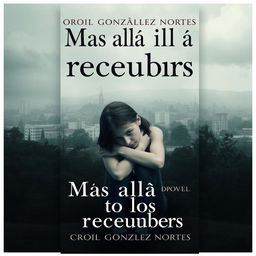 A serious and sad book cover for a novel titled 'Más allá de los recuerdos' by Oriol González Nortes