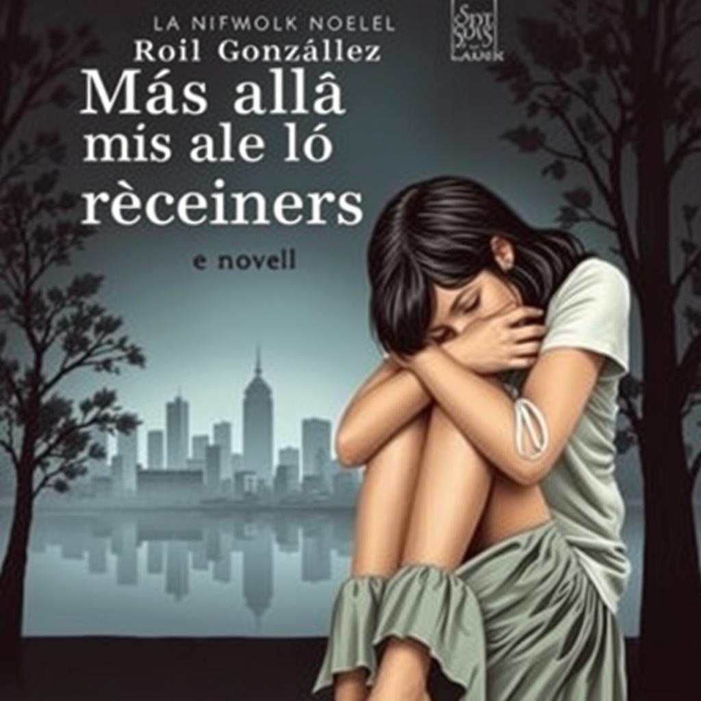 A somber and serious book cover for a novel titled 'Más allá de los recuerdos' by Oriol González Nortes