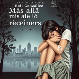 A somber and serious book cover for a novel titled 'Más allá de los recuerdos' by Oriol González Nortes