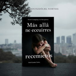 A somber and serious book cover for a novel titled 'Más allá de los recuerdos' by Oriol González Nortes