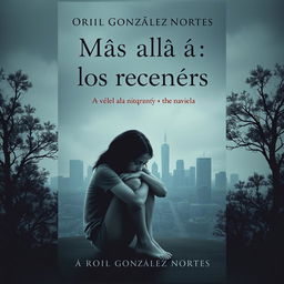 A somber and serious book cover for a novel titled 'Más allá de los recuerdos' by Oriol González Nortes