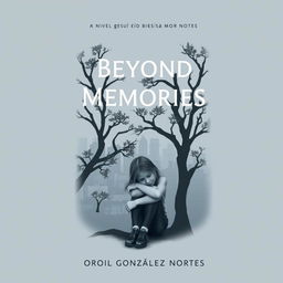 A serious and sad book cover for a novel titled 'Beyond Memories' by Oriol González Nortes