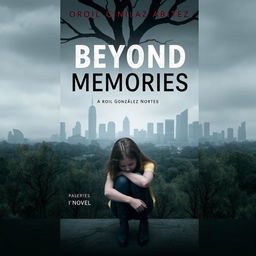 A serious and sad book cover for a novel titled 'Beyond Memories' by Oriol González Nortes