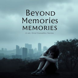 A serious and sad book cover for a novel titled 'Beyond Memories' by Oriol González Nortes