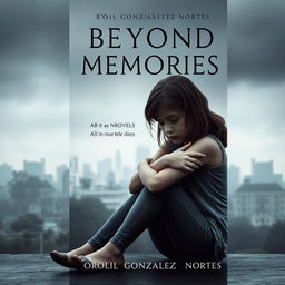 A serious and sad book cover for a novel titled 'Beyond Memories' by Oriol González Nortes