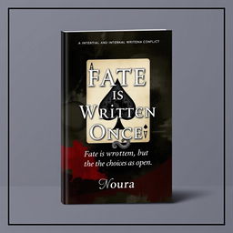 A visually captivating book cover featuring the title 'Fate is Written Once' in bold, elegant typography at the center