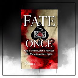 A visually captivating book cover featuring the title 'Fate is Written Once' in bold, elegant typography at the center