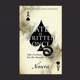 A visually captivating book cover featuring the title 'Fate is Written Once' in bold, elegant typography at the center