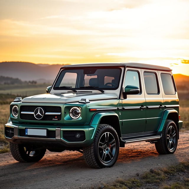 A modern SUV inspired by the 1984 Mercedes-Benz T200, featuring a front end that mirrors the original design with a prominent grille and classic round headlights