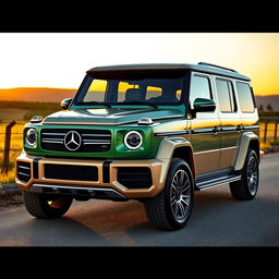 A modern SUV inspired by the 1984 Mercedes-Benz T200, featuring a front end that mirrors the original design with a prominent grille and classic round headlights