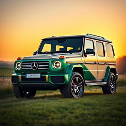 A modern SUV inspired by the 1984 Mercedes-Benz T200, featuring a front end that mirrors the original design with a prominent grille and classic round headlights