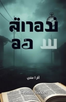 A book cover design titled "السجل الأخير للغياب" in large, attractive font placed prominently in the center, using a dark color like deep black or navy blue