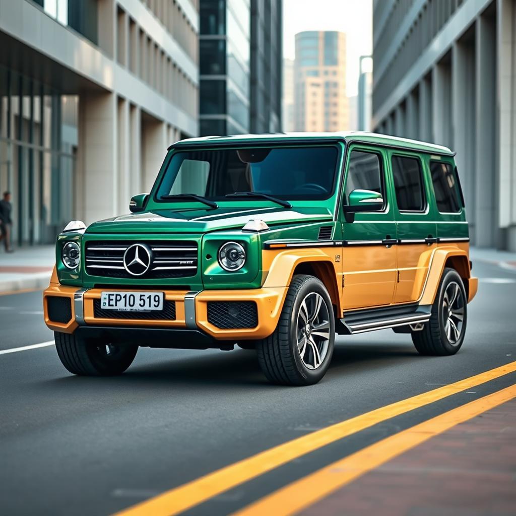 A modern SUV designed to resemble the 1984 Mercedes Benz T200, featuring a similar front end with sleek lines and a bold look