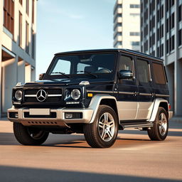 A modern SUV inspired by the 1984 Mercedes Benz T200, featuring a front end design that mirrors the classic car's elegance