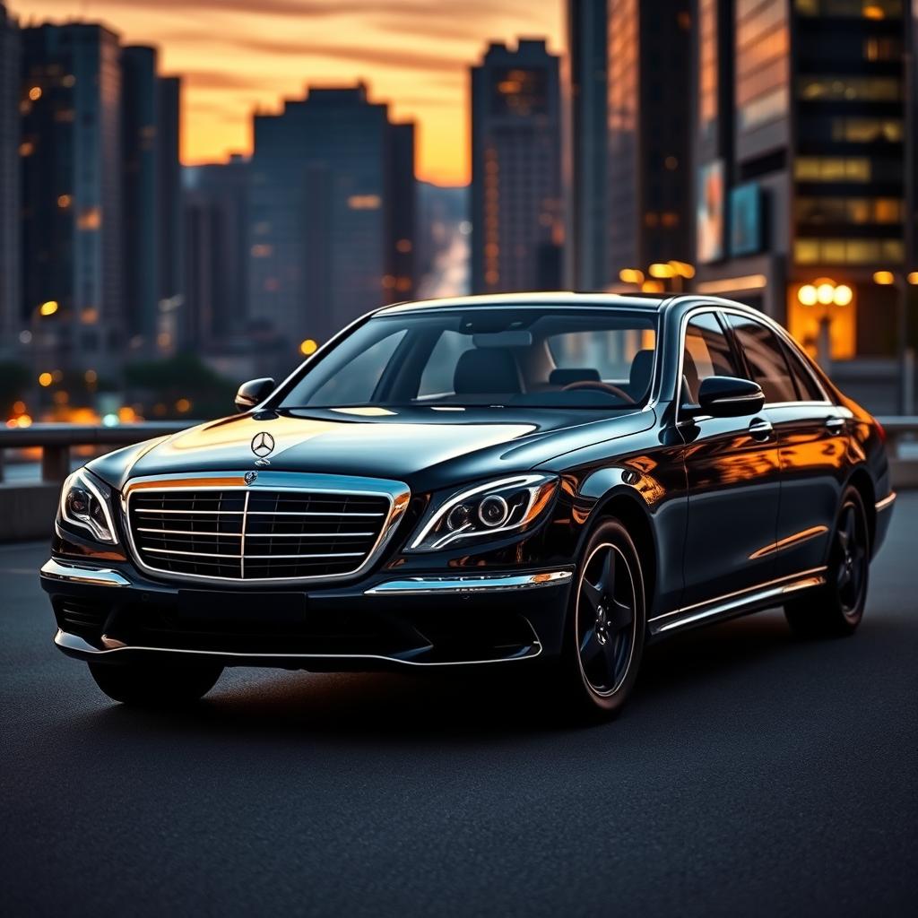 A modern reinterpretation of the iconic Mercedes 1000 SEL, showcasing a sleek and luxurious sedan with elegant curves and a bold front grille