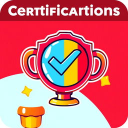 A vibrant and engaging icon representing 'certifications' featuring a Mario Bros theme