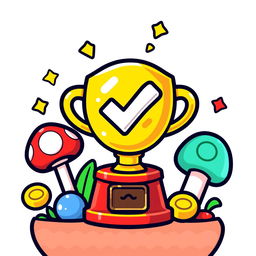 A cheerful and colorful icon for 'certifications' inspired by the Mario Bros universe