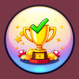 A circular icon representing 'certifications' inspired by the Mario Bros universe