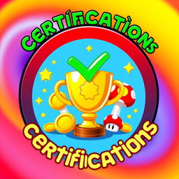 A circular icon representing 'certifications' with a delightful Mario Bros vibe