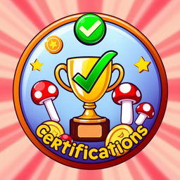 A circular icon representing 'certifications' with a delightful Mario Bros vibe