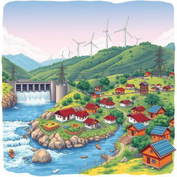 A detailed illustration of electricity generation in the hilly regions of Bangladesh focusing on grid-connected electricity facilities