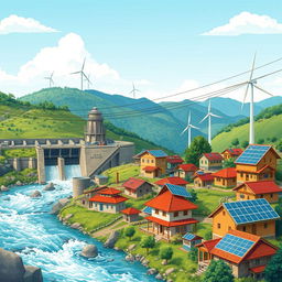 A detailed illustration of electricity generation in the hilly regions of Bangladesh focusing on grid-connected electricity facilities