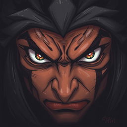 An intense and captivating illustration of fierce warrior eyes, conveying strength, determination, and a battle-ready spirit