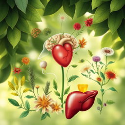 A detailed illustration of the concept of herbal medicine based on the principle of the singularity of organs