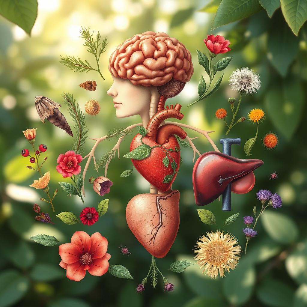 A detailed illustration of the concept of herbal medicine based on the principle of the singularity of organs