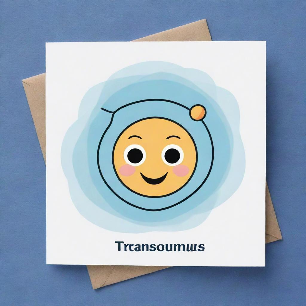 Create a charming 'Transcellular Lasso' card, an 'upcell' type. The card should depict a delightful cartoon cell with a face being relocated by a magical lasso, demonstrating a cellular migration similar to mitosis. The temporary repositioning of the cell should be clearly shown.