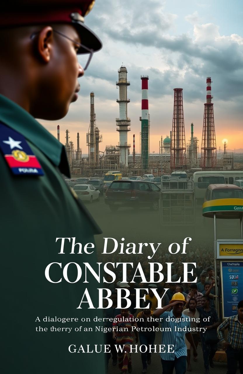 A book cover design for 'The Diary of Constable Abbey - A dialogue on deregulation of the downstream of the Nigerian Petroleum Industry'