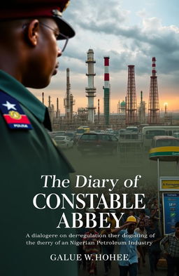 A book cover design for 'The Diary of Constable Abbey - A dialogue on deregulation of the downstream of the Nigerian Petroleum Industry'