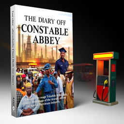 A visually striking book cover for 'The Diary of Constable Abbey - A dialogue on deregulation of the downstream of the Nigerian Petroleum Industry'