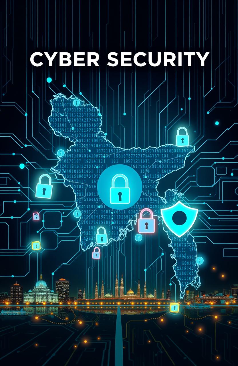 A conceptual illustration representing the cyber security of Bangladesh