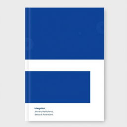 A sleek and modern book cover design for a scientific publication, featuring a clean layout with a striking combination of blue and white