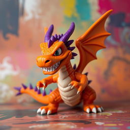 A fierce dragon figure with intricate details and bold colors, inspired by the designer toy style of Superplastic and Kidrobot