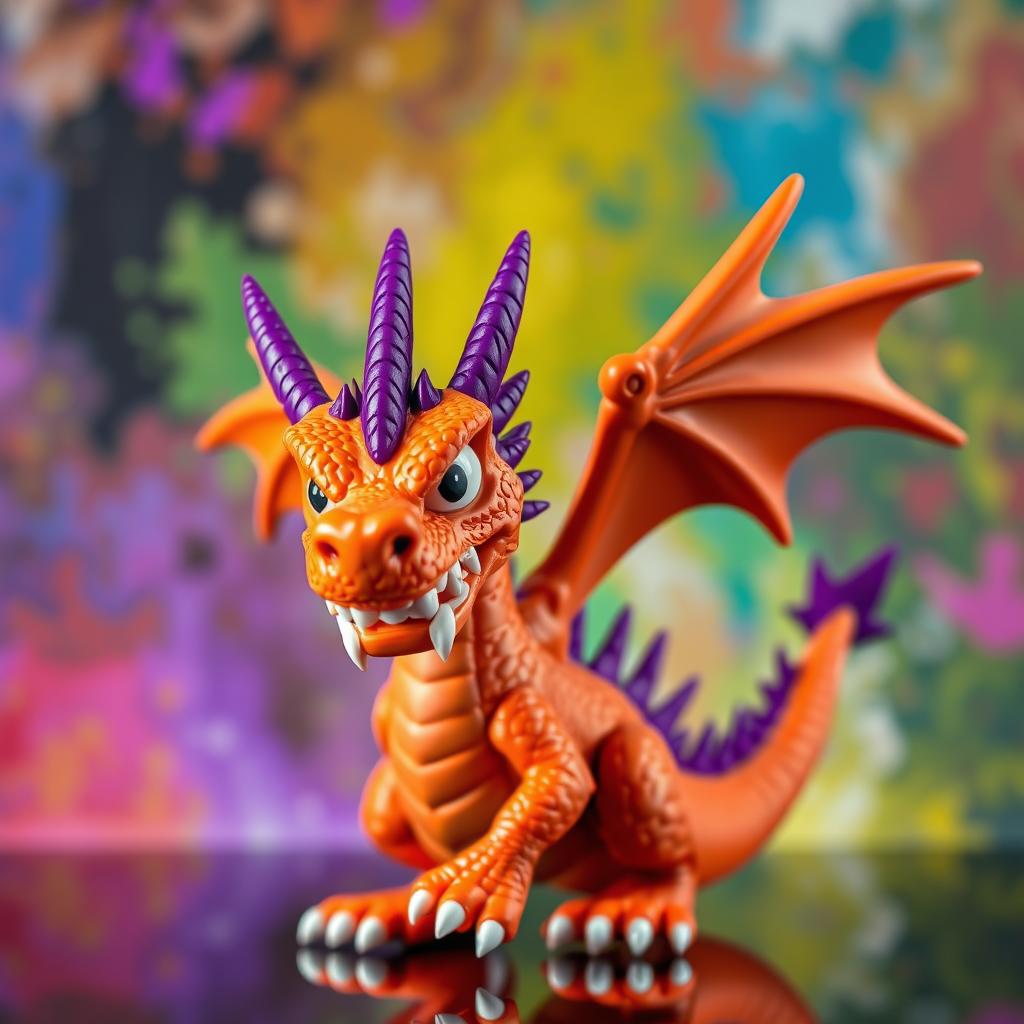 A fierce dragon figure with intricate details and bold colors, inspired by the designer toy style of Superplastic and Kidrobot