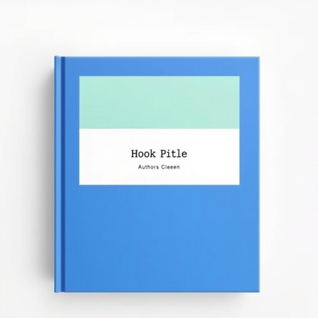 A modern book cover design that includes blue sections at the top and bottom, each with a thickness of 2 cm, creating a strong frame