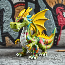 A dragon plastic figure in a designer toy design style, influenced by Superplastic, Kidrobot, Medicom, Kaws, and Funko Pop