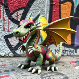 A dragon plastic figure in a designer toy design style, influenced by Superplastic, Kidrobot, Medicom, Kaws, and Funko Pop