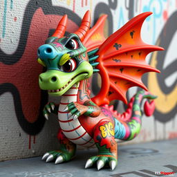 A dragon plastic figure in a designer toy design style, influenced by Superplastic, Kidrobot, Medicom, Kaws, and Funko Pop