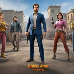 An image from Free Fire, a popular mobile battle royale game, one year in the future. Highlight improved graphics, new characters, expanded maps, advanced weapons, and exciting gameplay elements for an enhanced gaming experience.