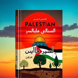 A visually striking book cover featuring elements that represent Palestinian culture and history