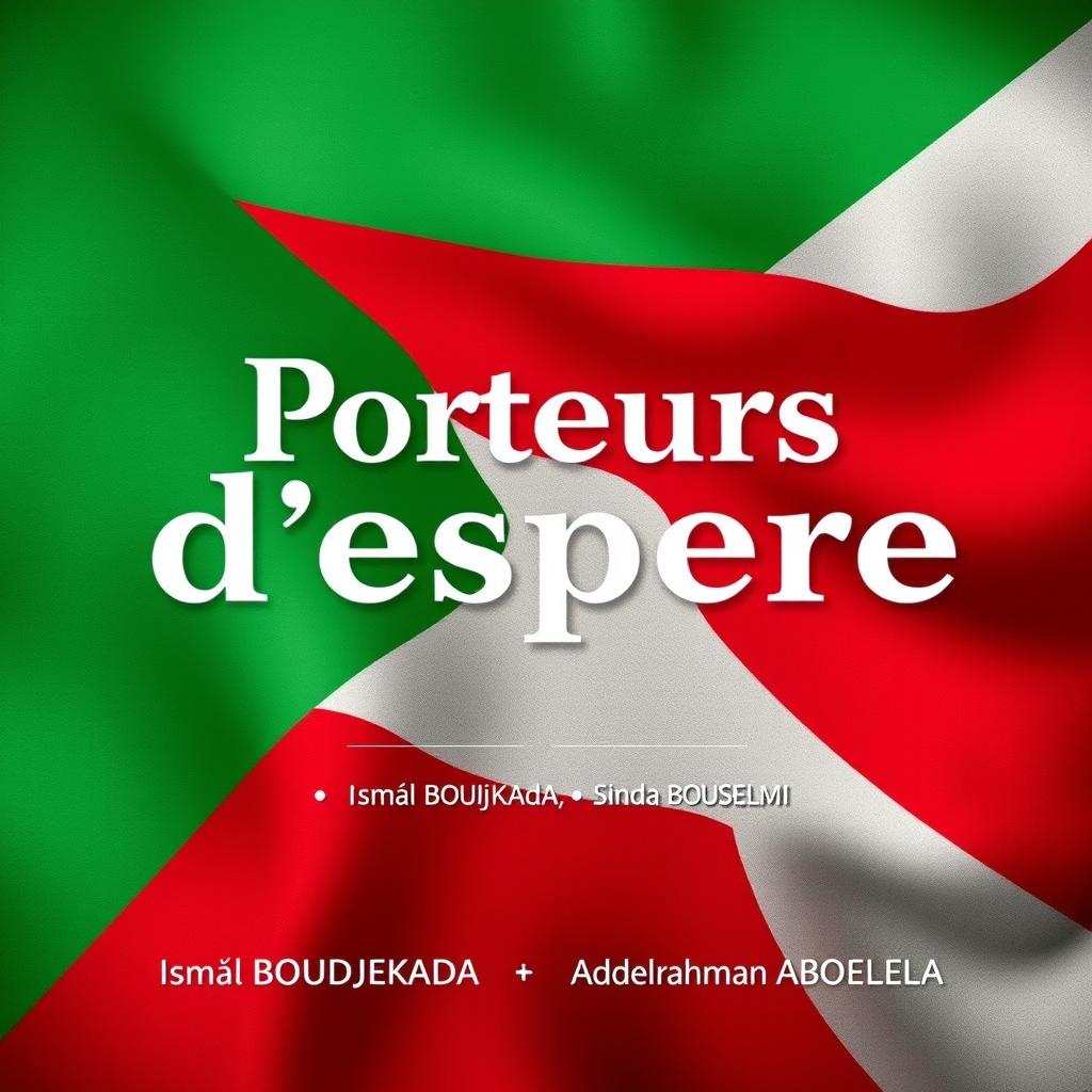 A striking book cover design for 'Porteurs d'espoir', prominently featuring the colors and elements of the Palestinian flag as the background