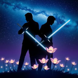 A captivating book cover featuring two adult male silhouettes representing a romantic gay theme