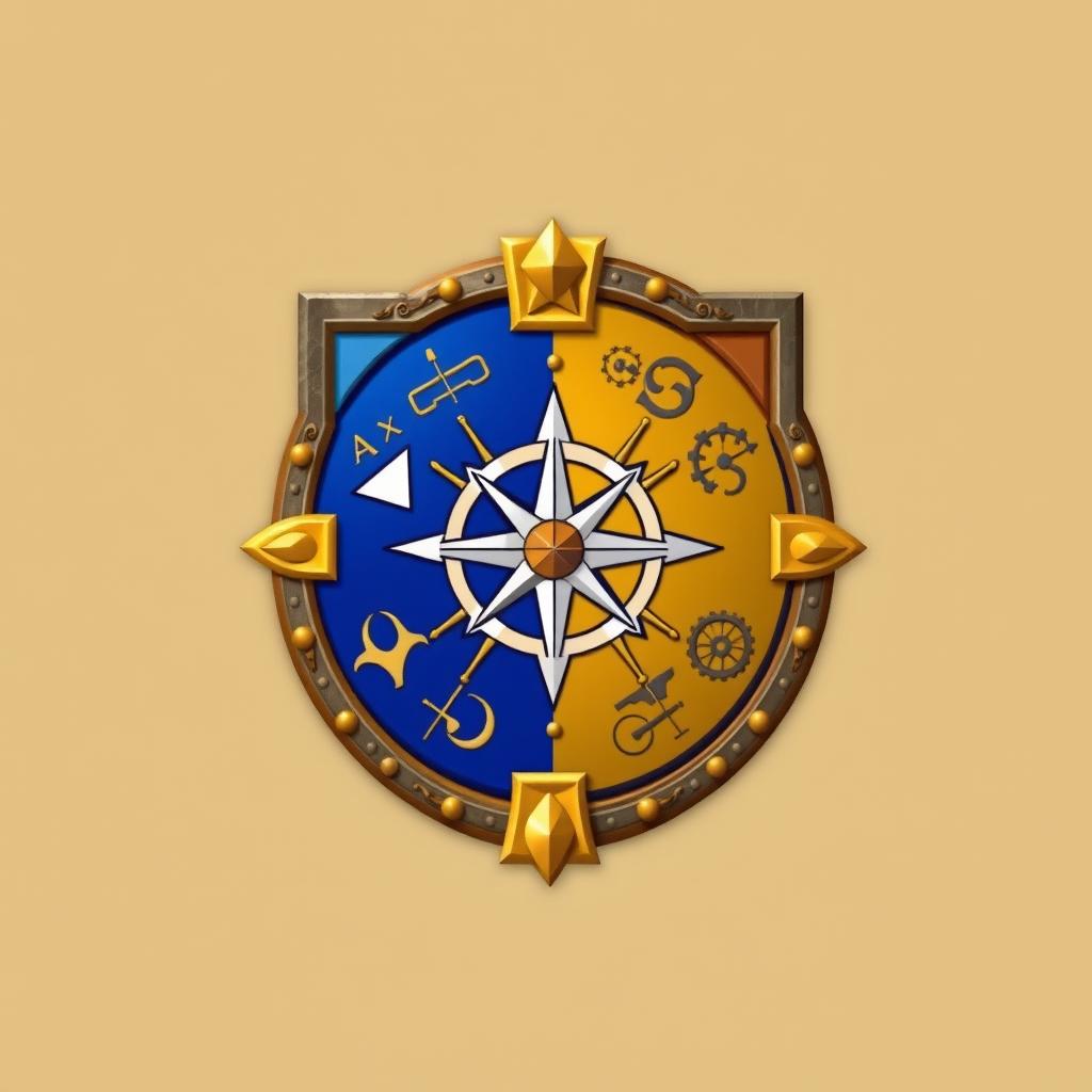 An emblem representing a medieval European civilization or kingdom, featuring a classic shield as the primary element